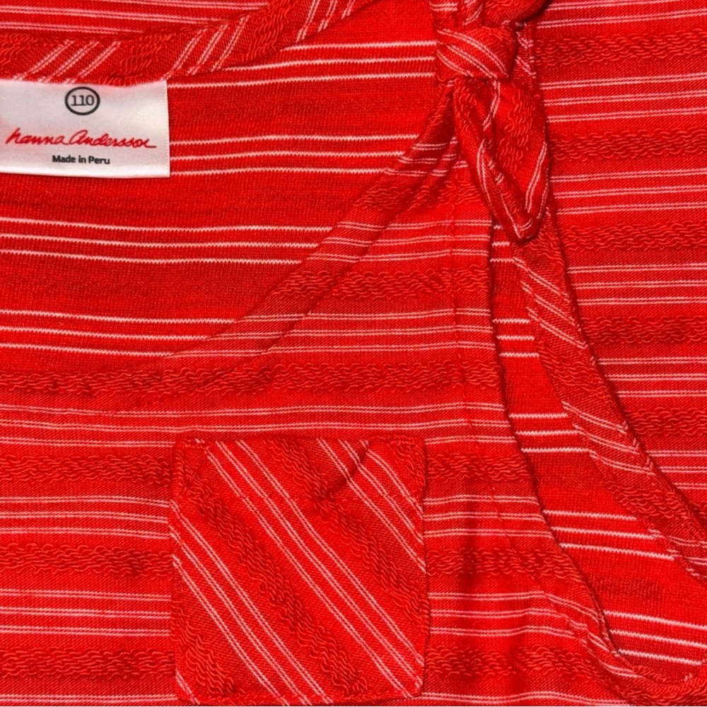 Hanna Andersson Red Tie Shoulder Dress Size 110 5T - Picture 4 of 6